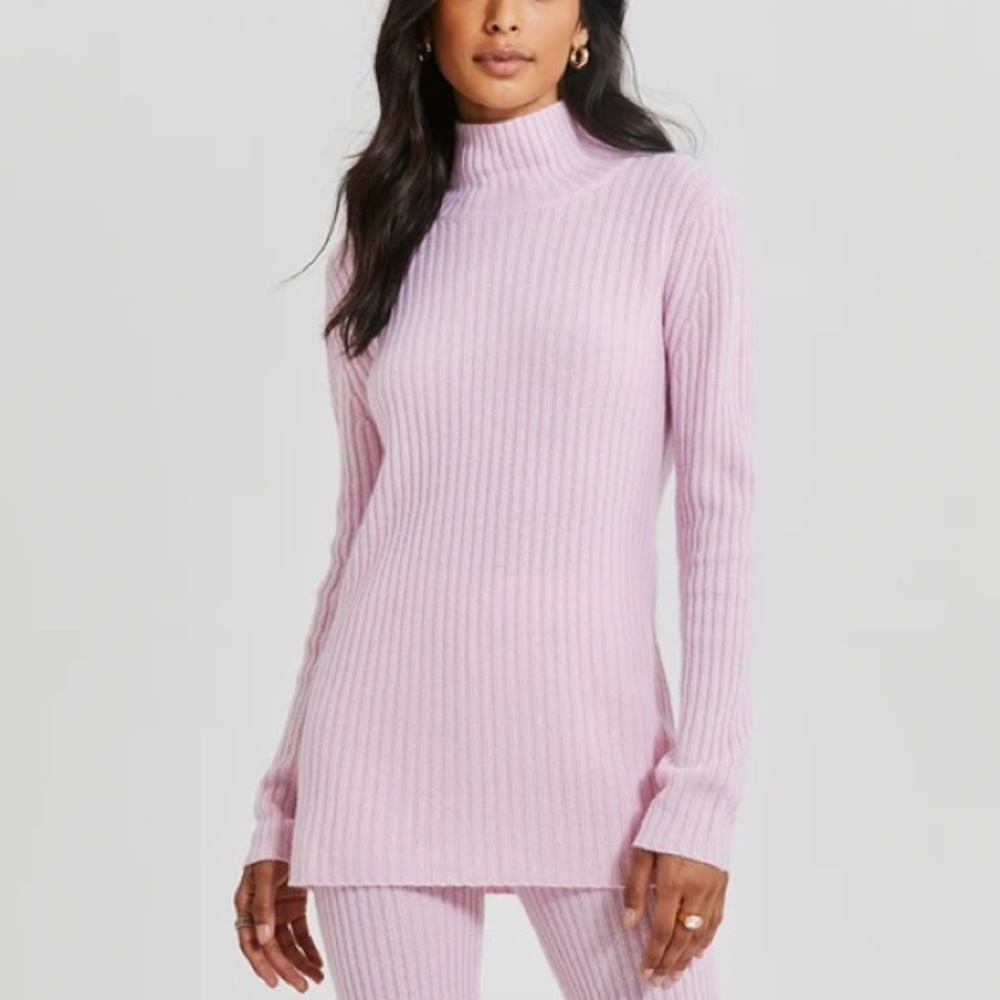 Something Navy Ribbed Turtle Neck Sweater
